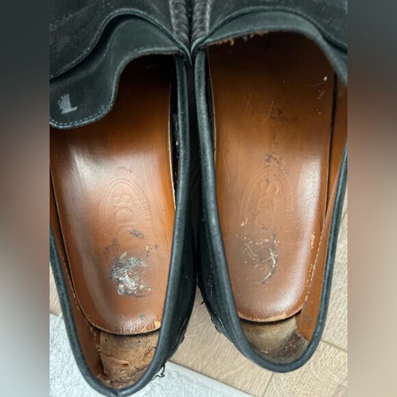 Men’s TODS Black Suede Penny Loafers Size 10 main image 5